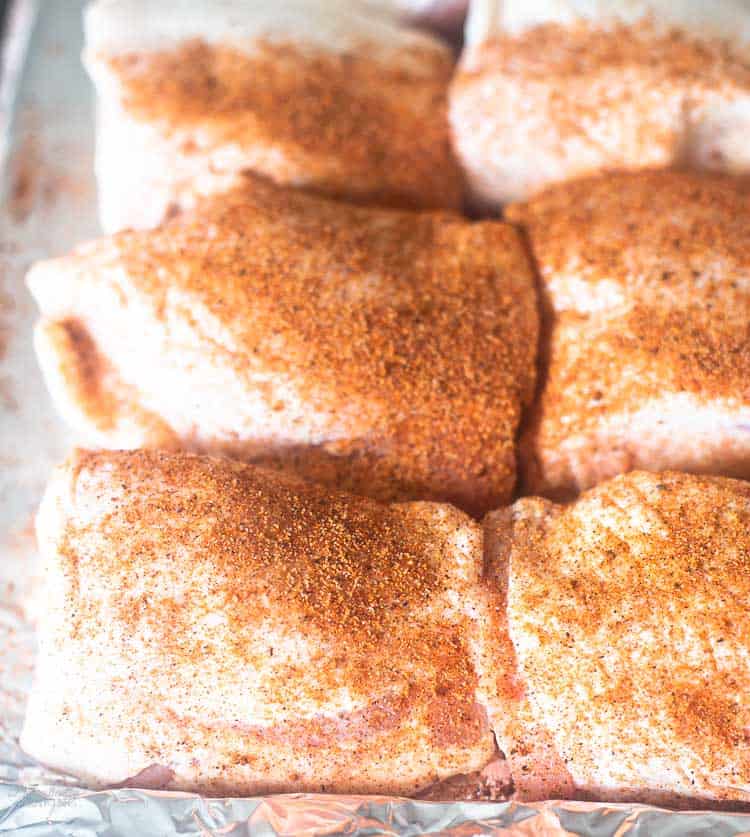 Easy Spicy Chicken Rub that is great on baked chicken!!! Super easy to put together. I make a big batch and have it ready whenever I need it!