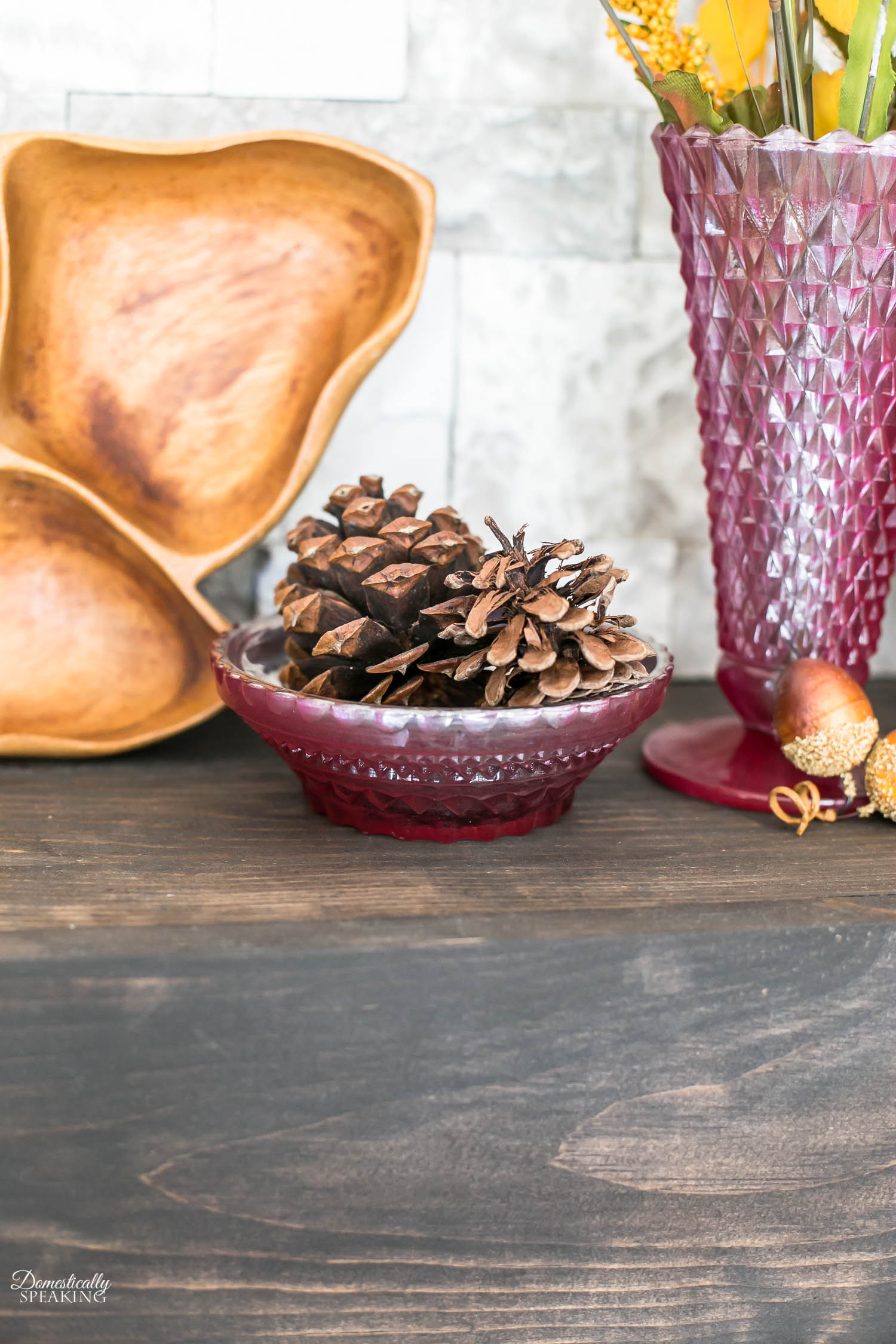 Autumn Mantel with DIY Sign, Thrift Store makeovers and White Pumpkins