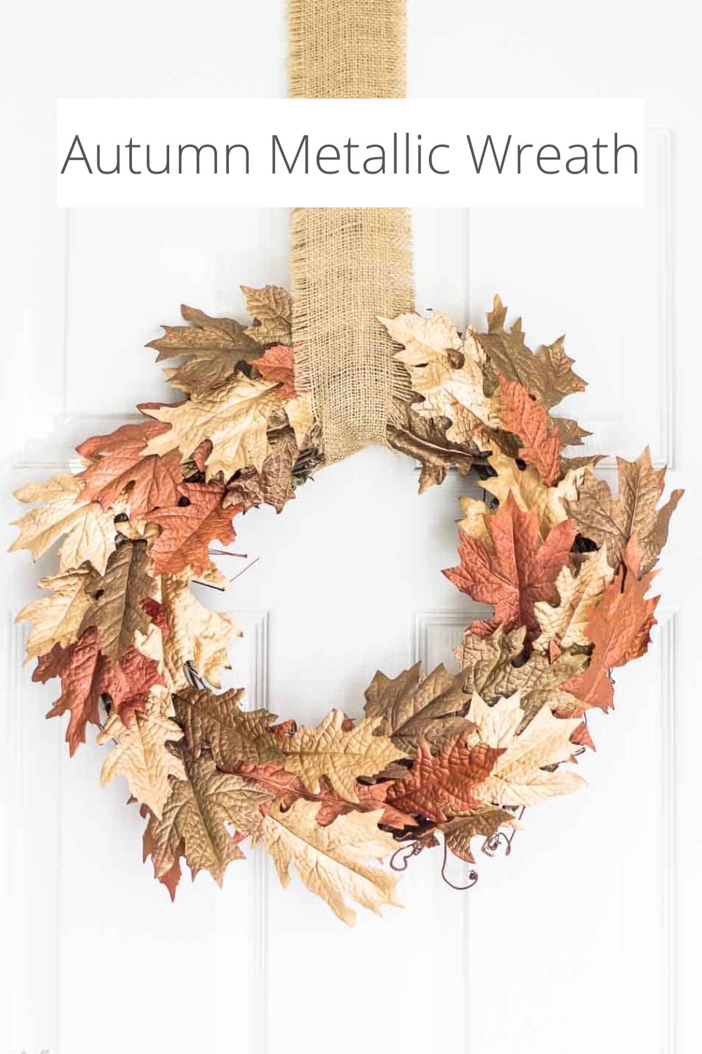 Metallic Browns and Gold Leaf Fall Wreath Domestically Speaking