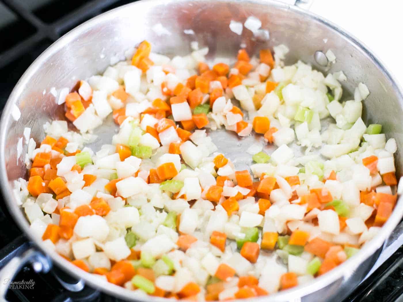 Prepping the veggies for the Rustic Chicken Pot Pie - celery, garlic, onions, potatoes, carrots. Prepping the veggies for the Rustic Chicken Pot Pie - celery, garlic, onions, potatoes, carrots.
