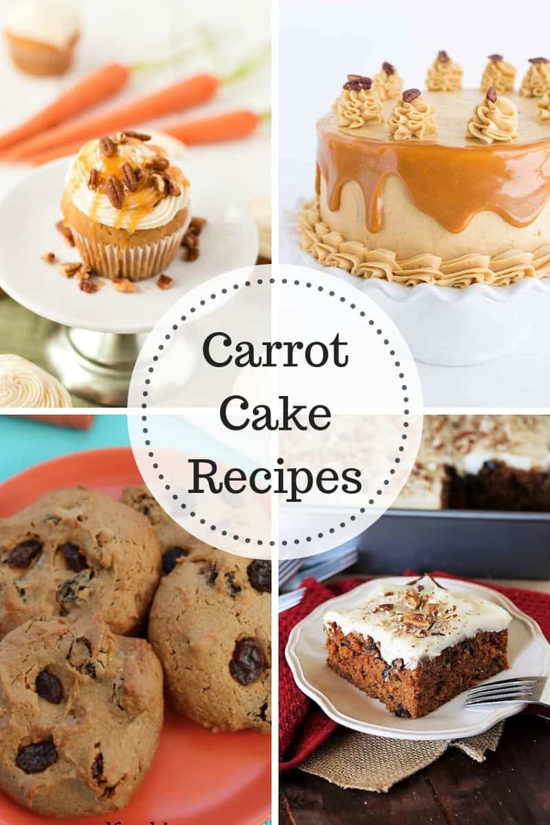 Cake Cake Recipes!!! Delicious carrot cake cupcakes, carrot cake cookies and carrot cake with caramel frosting and cream cheese frosting.