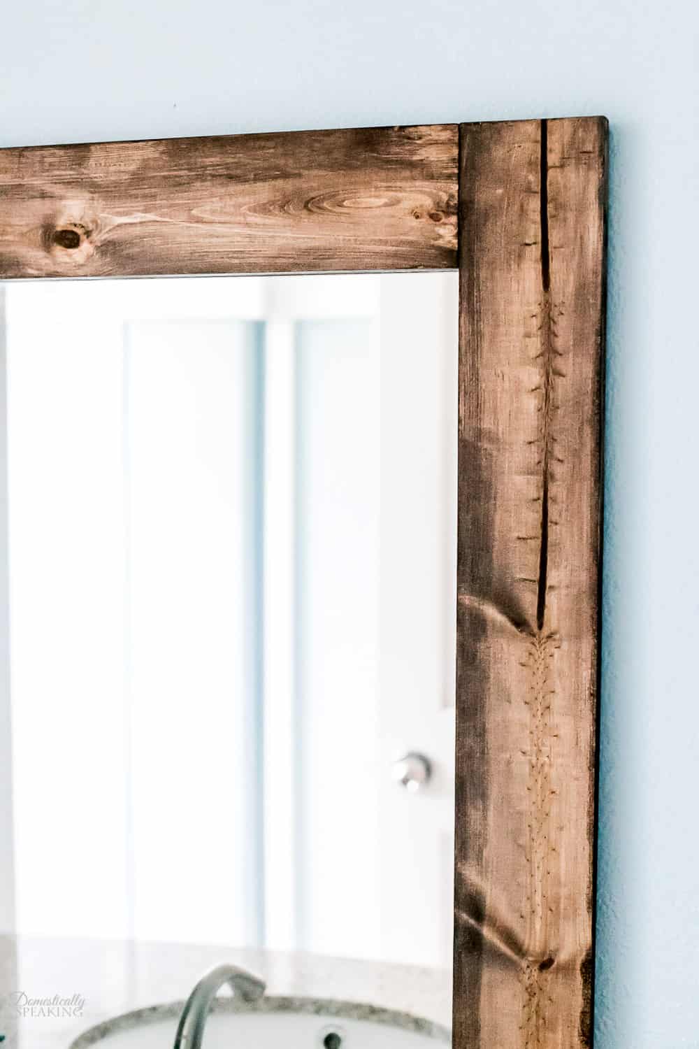 DIY Rustic Bathroom Mirror Domestically Speaking