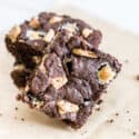 Smores Cake Brownies are easy to make with a cake mix with those great smore flavors.