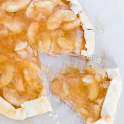 Apple Galette with a delicious cinnamon cream cheese layer.