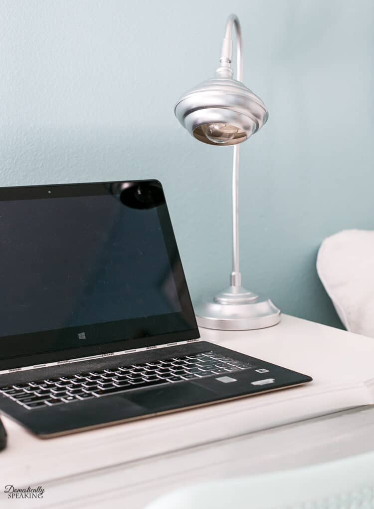 Chrome desk lamp - a thrift store makeover