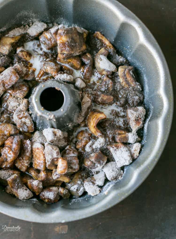 Pumpkin Spice Monkey Bread ready for baking.