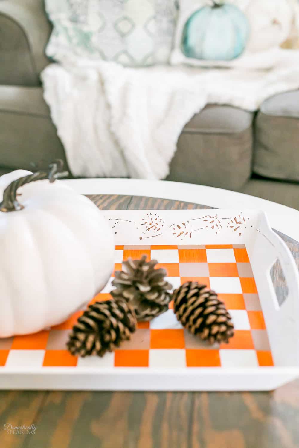 Fall Buffalo Check Tray Domestically Speaking