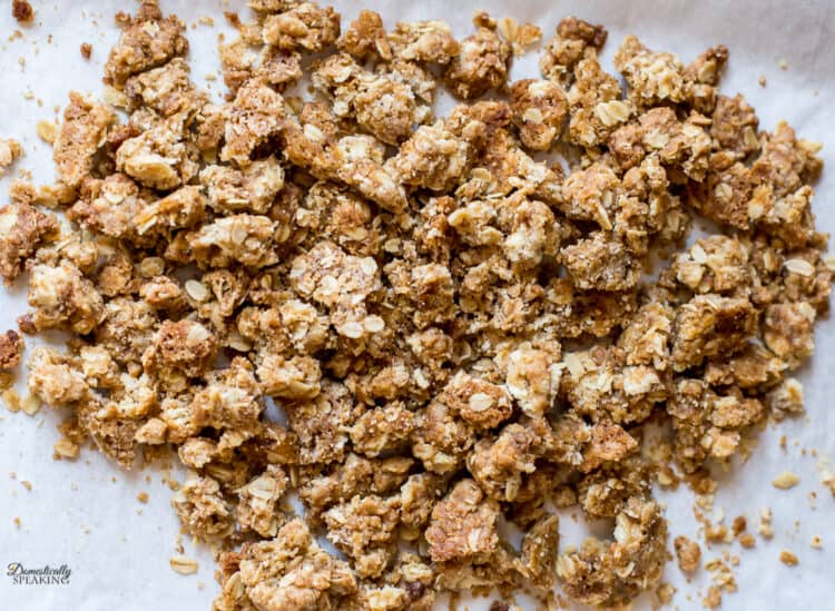 Cooled crumble topping