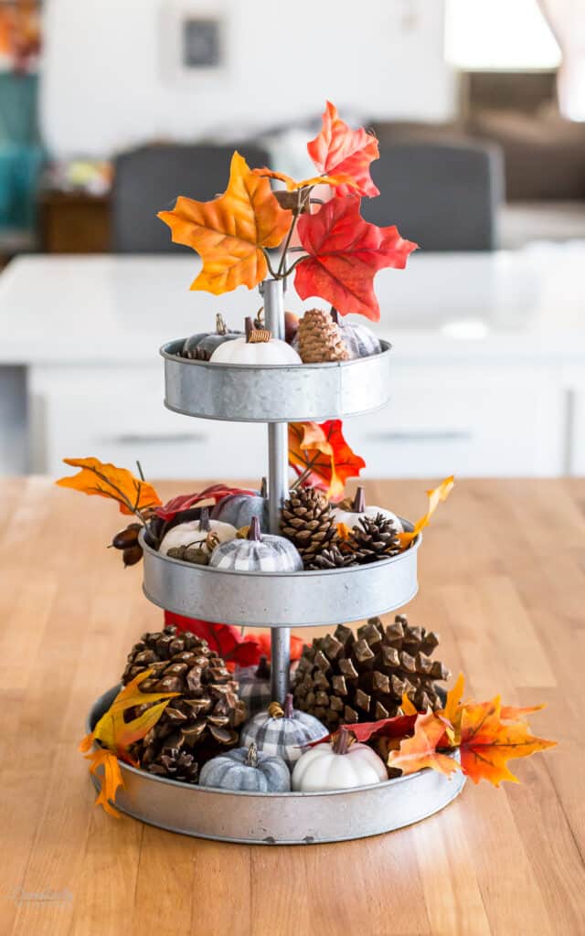 Fall Buffalo Check Pumpkin Tray