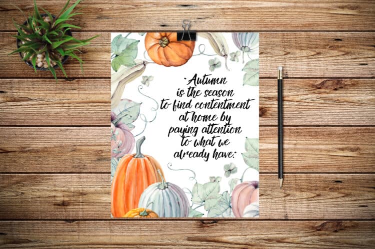 Watercolor fall printable