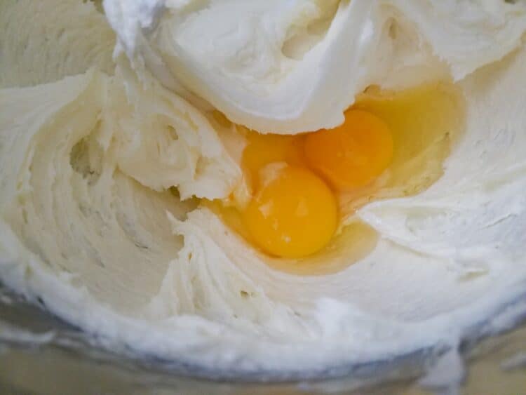 adding the eggs
