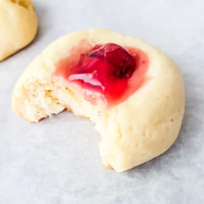 Cherry Cream Cheese Thumbprint Cookies