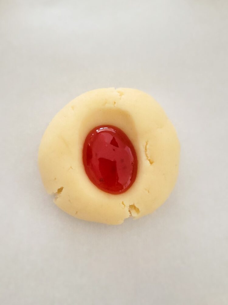 strawberry jam in cream cheese cookies