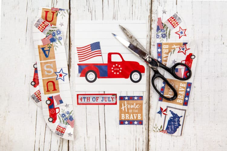 Cutting apart 4th of July plate