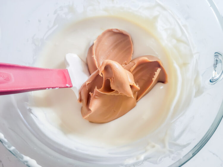 Adding peanut butter to white chocolate