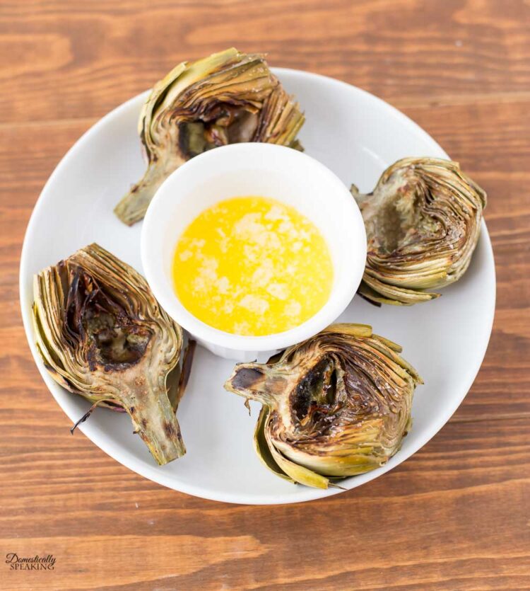 Grilled Artichokes and Dipping Sauce
