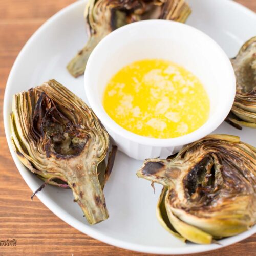 Butter Garlic Dipping Sauce and Grilled Artichokes