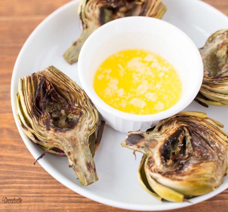 Butter Garlic Dipping Sauce and Grilled Artichokes