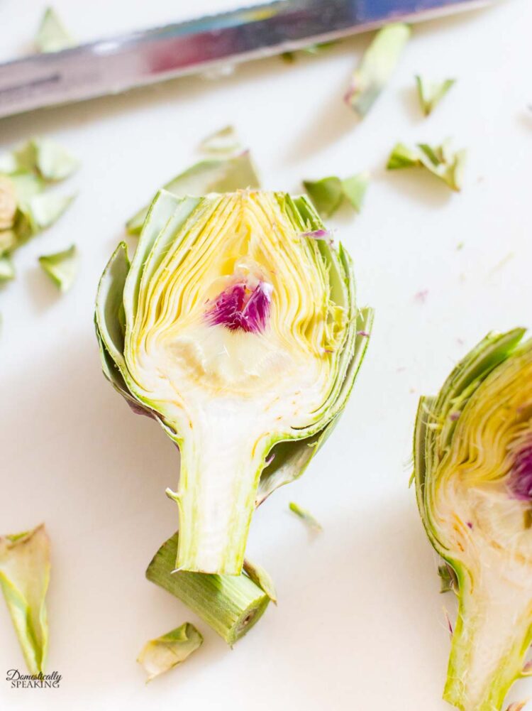 Artichoke cut in half
