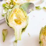 Choke scooped out of artichoke