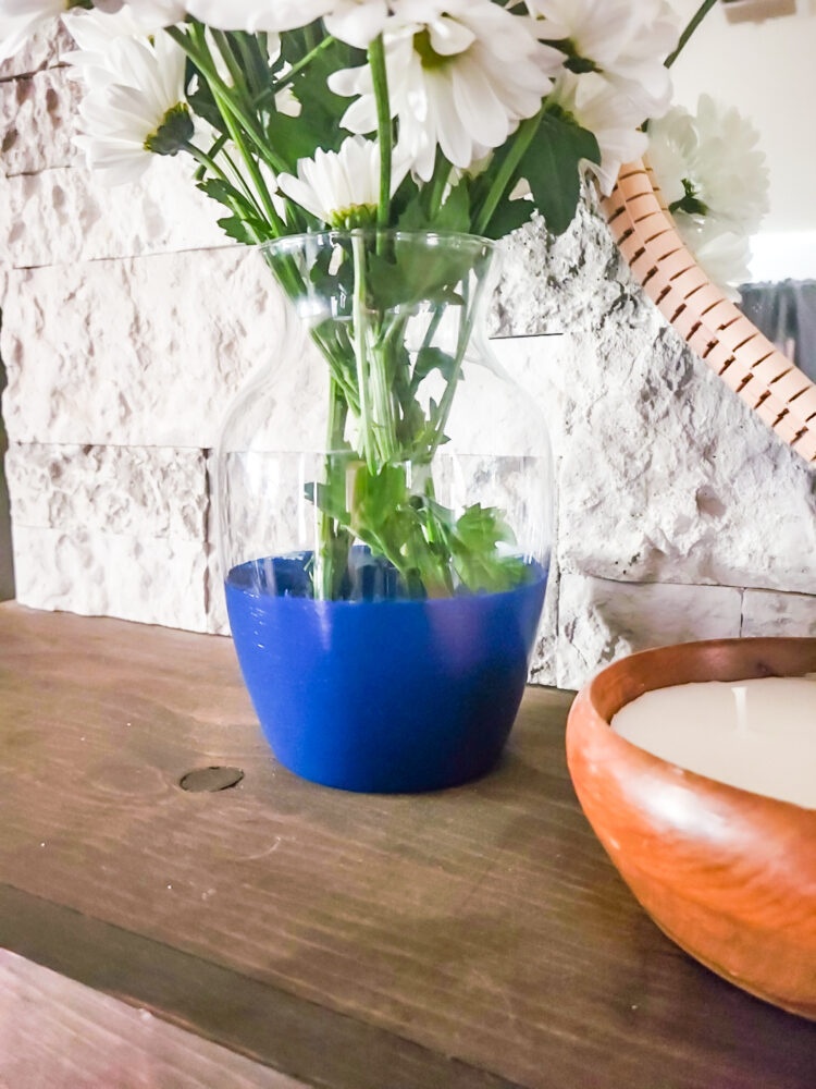 navy blue color block vase