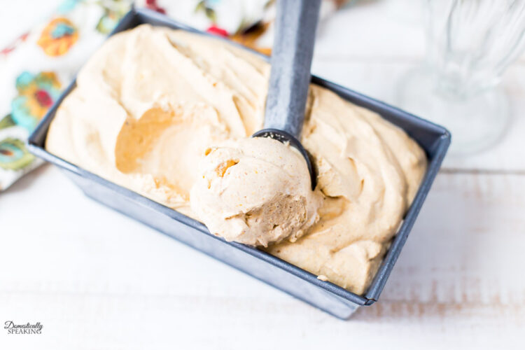 scoop of pumpkin spice ice cream