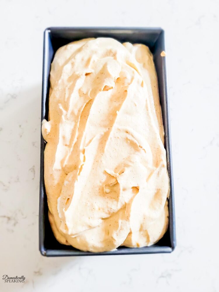 pour ice cream into a loaf pan