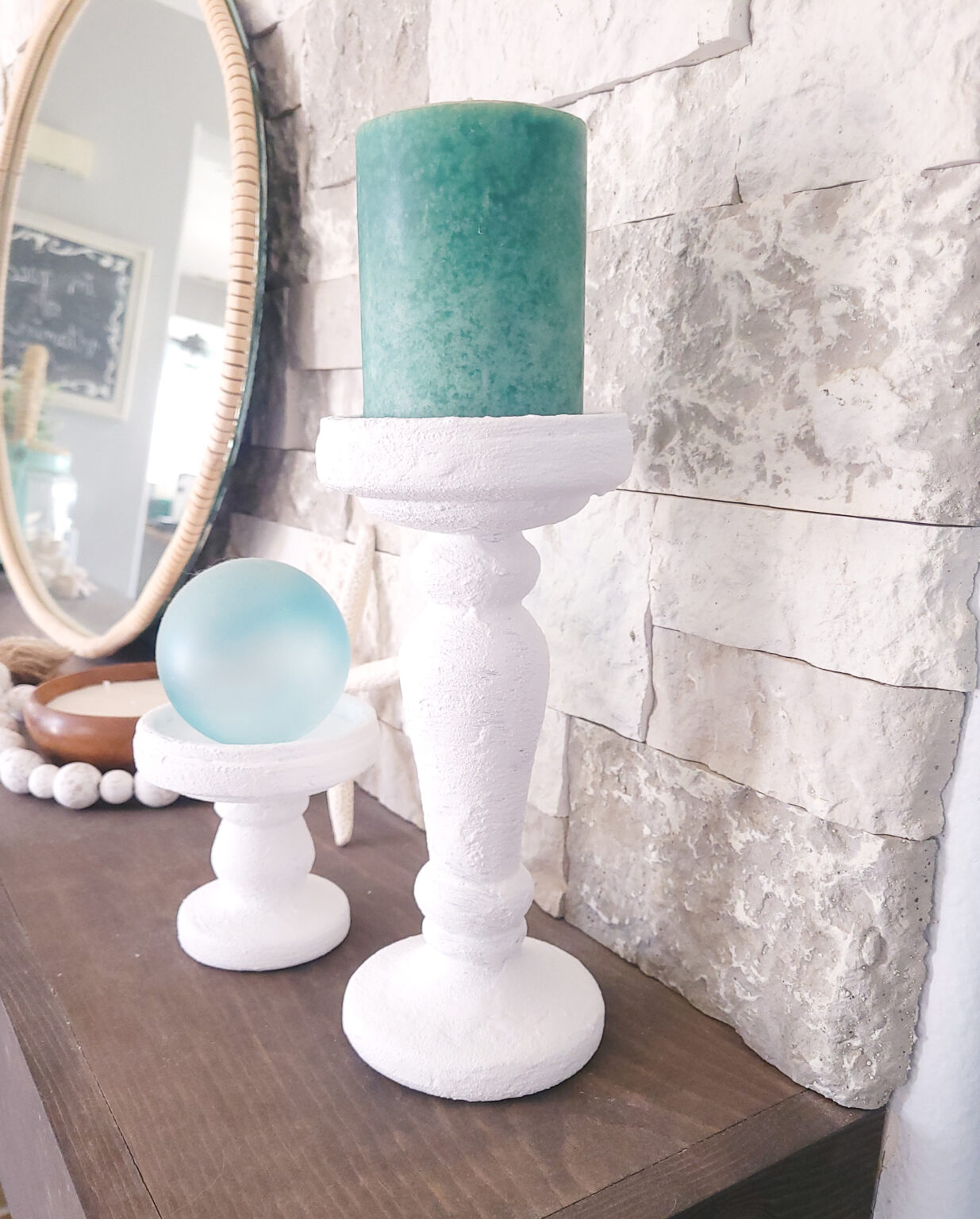DIY Plaster Candle Holders Domestically Speaking
