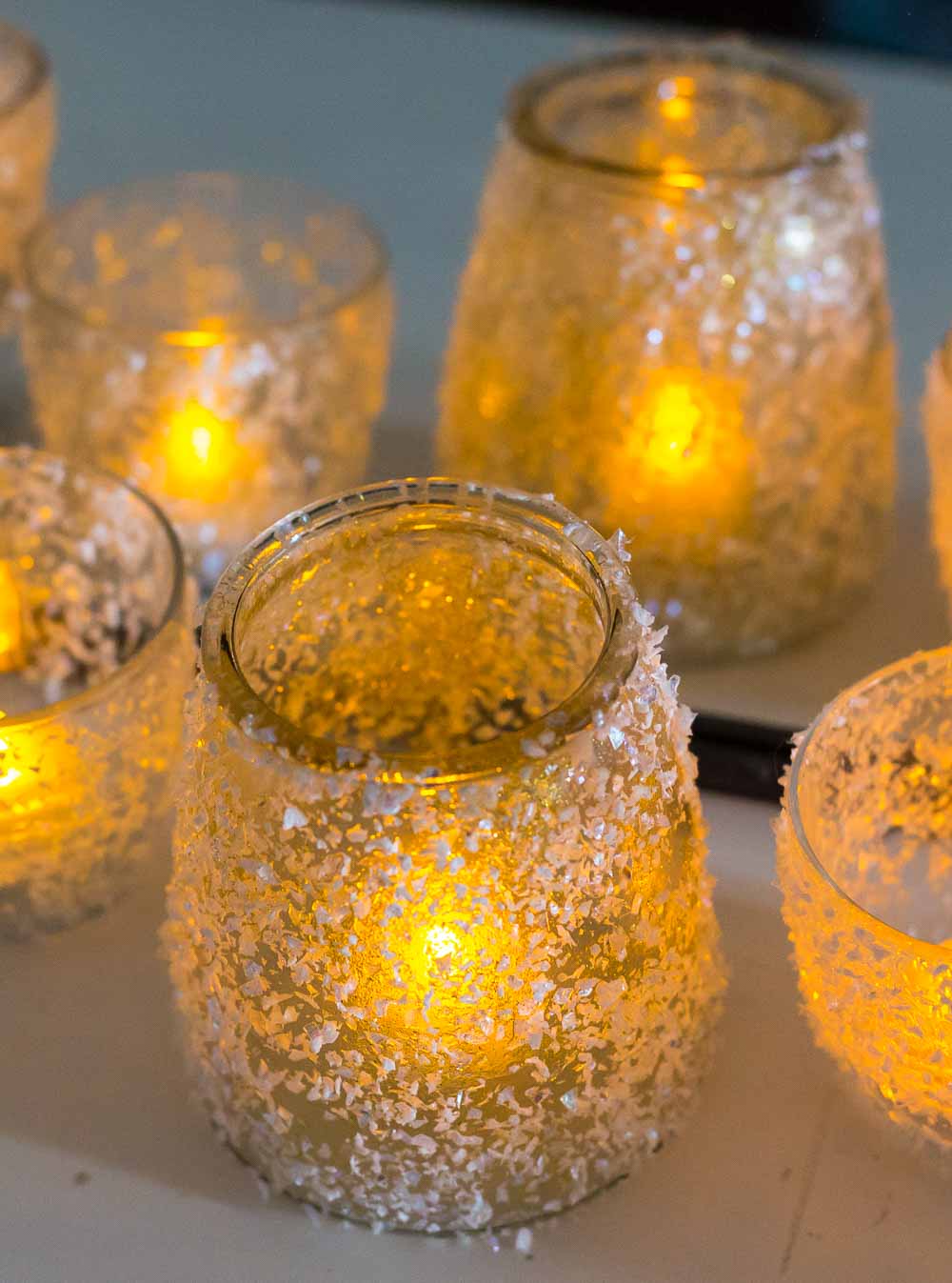 How to Make Snowy Votives Domestically Speaking