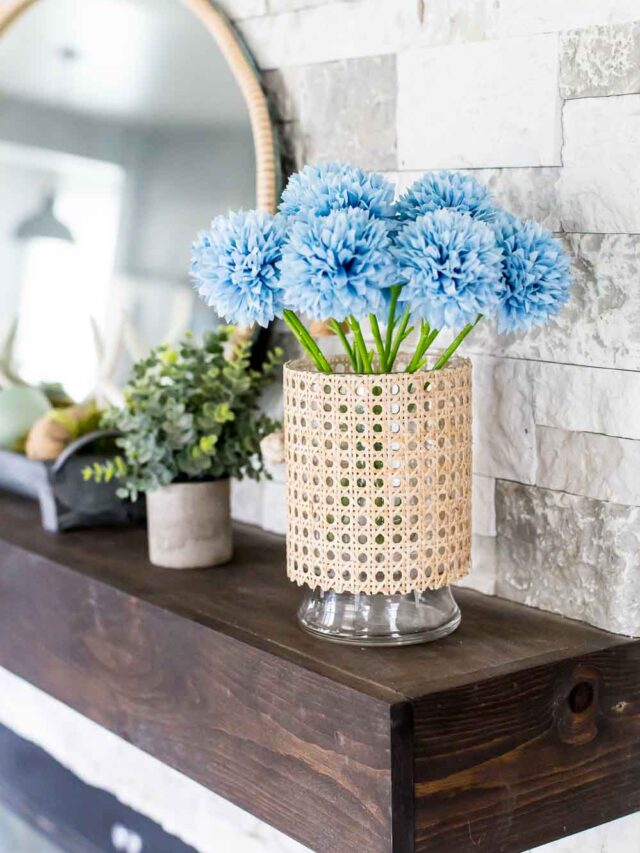 DIY Cane Wrapped Vase Domestically Speaking