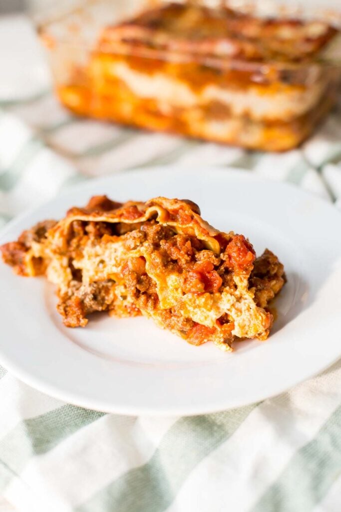 loaf pan lasagna for two