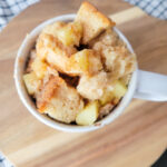 microwaved apple bread pudding