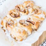 baking crescent cinnamon rolls with icing