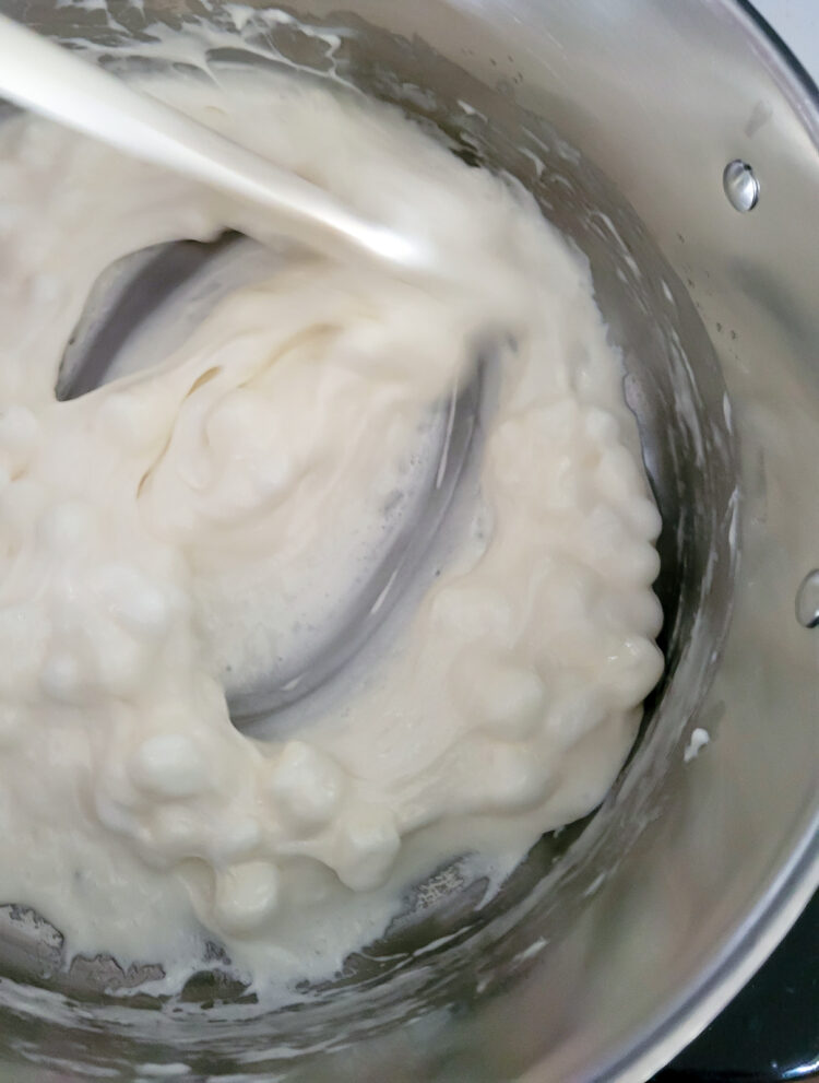 melting butter and marshmallow