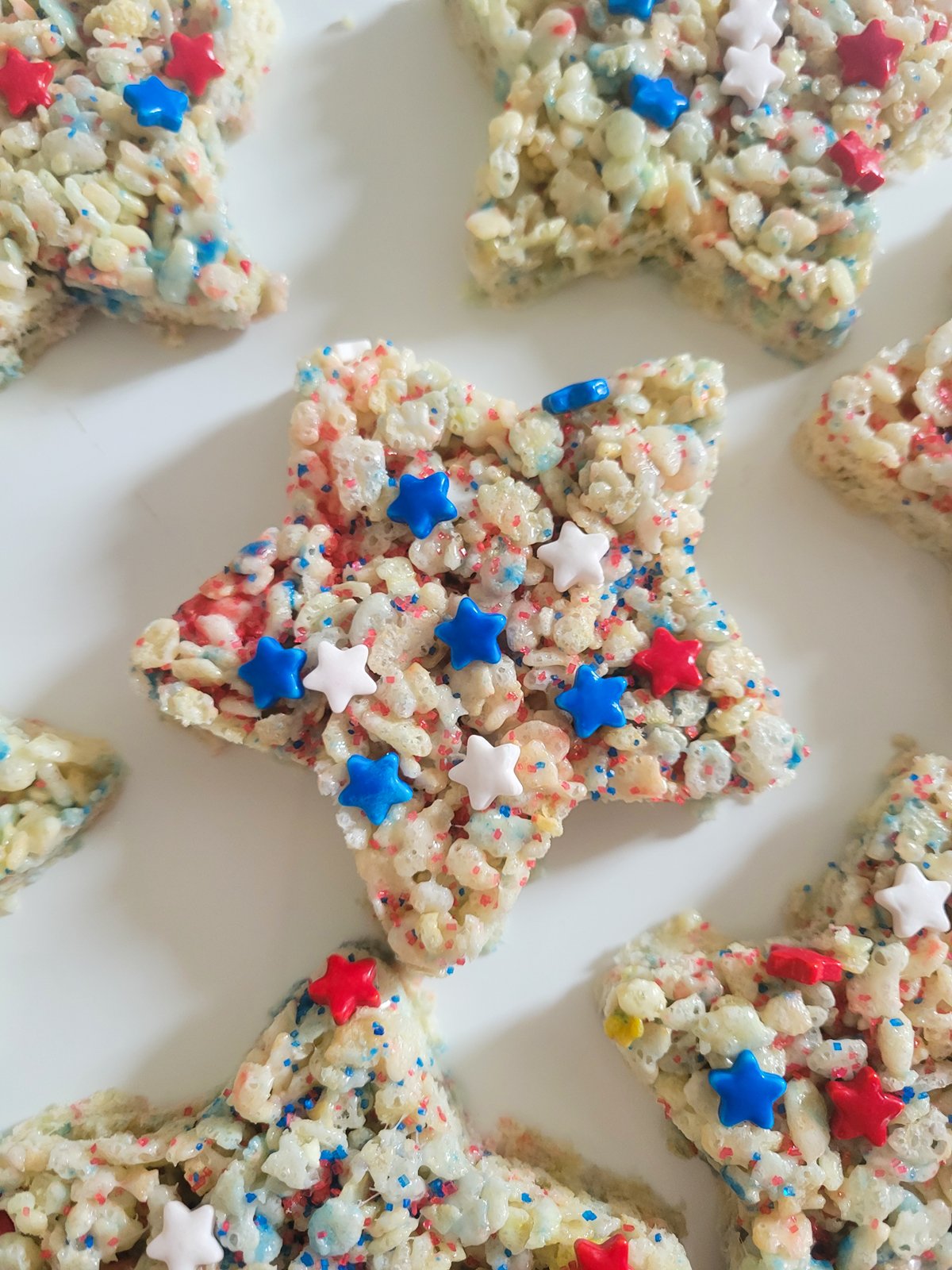 patriotic star rice krispie treats for 4th of July