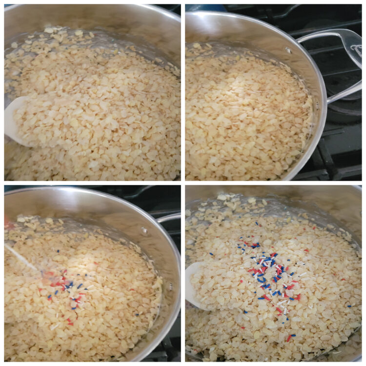 making rice krispie treats