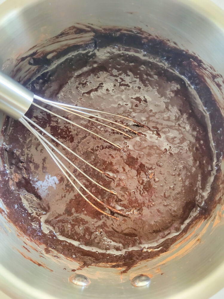 sugar, cocoa, salt, vanilla, and eggs