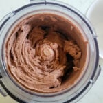 chocolate ice cream after it's blended in ninja creami
