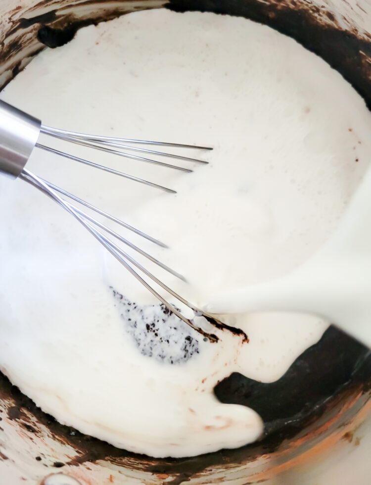 Adding half and half