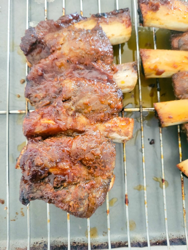ribs ready to be pulled from smoker