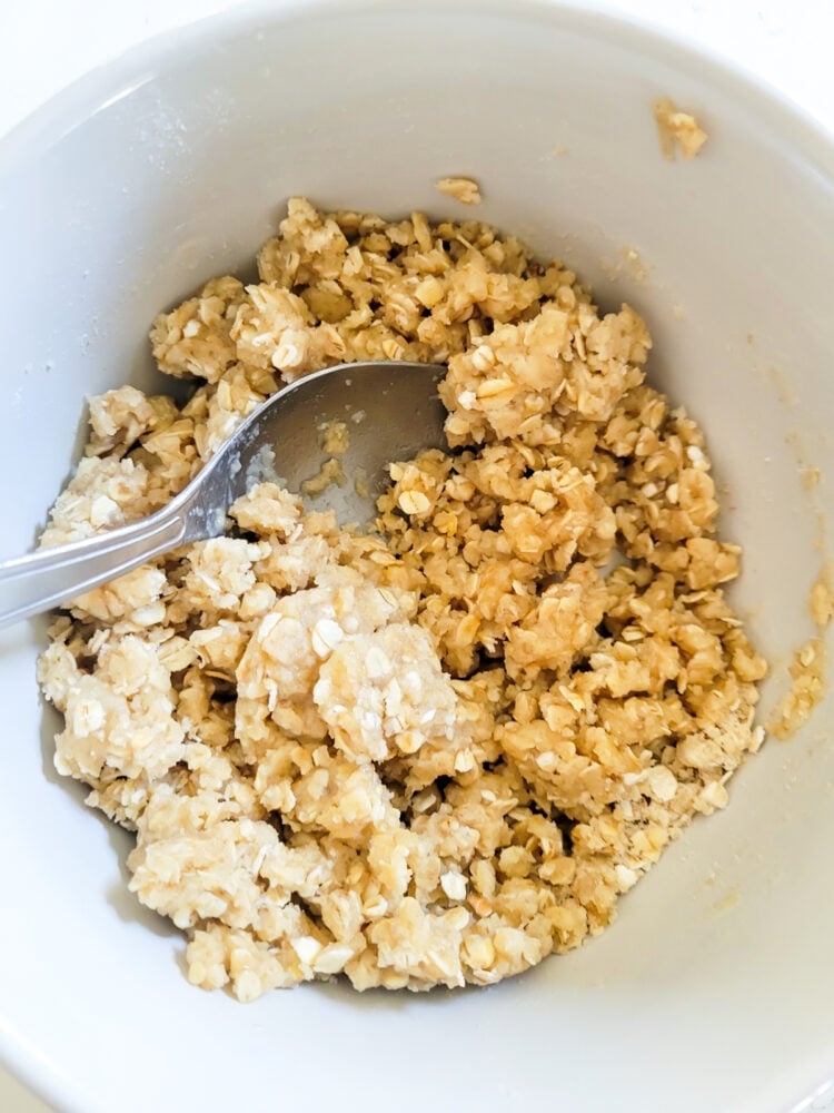 crisp toping mixed together for top of cherry crisp