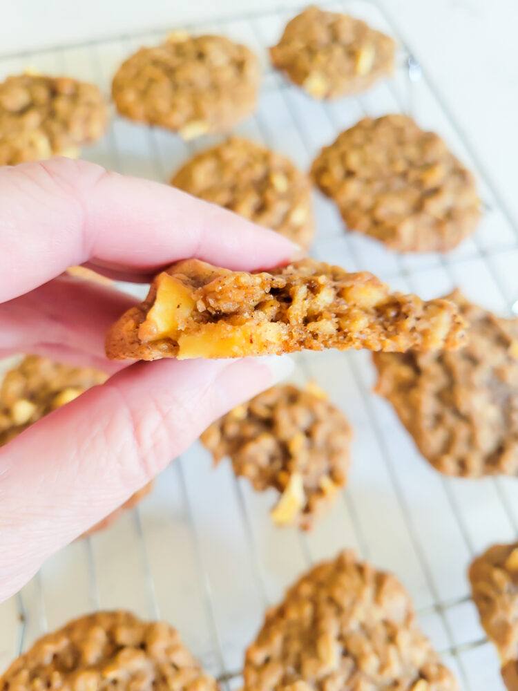 moist spiced apple oatmeal cookies for fall