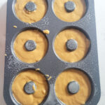 apple cider donut batter in donut pan