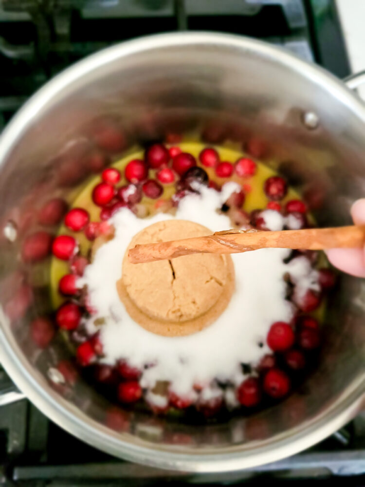 ingredients for spiced cranberry sauce