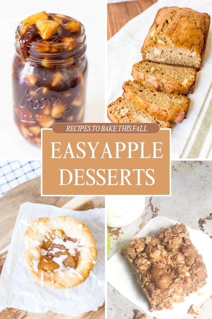 15 easy apple desserts to make this fall including apple coffee cake, apple poppers, galette, and apple crisp bars